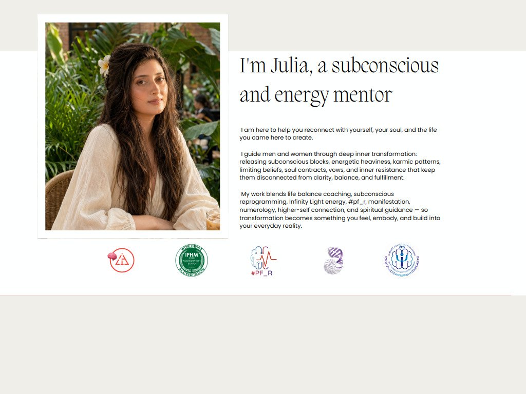 coachingjulia.canva/1-1-body-mind-coaching-subconscious-energy-work-julie-deep-fast-and-tangible-transformation-for-ambitious-women-ready-to-rewrite-their-reality-from-within